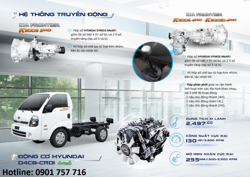 Xe tải Kia K200s mui bạt