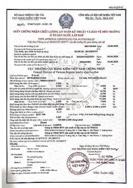 Xe tải Fuso FA 140L 6T7